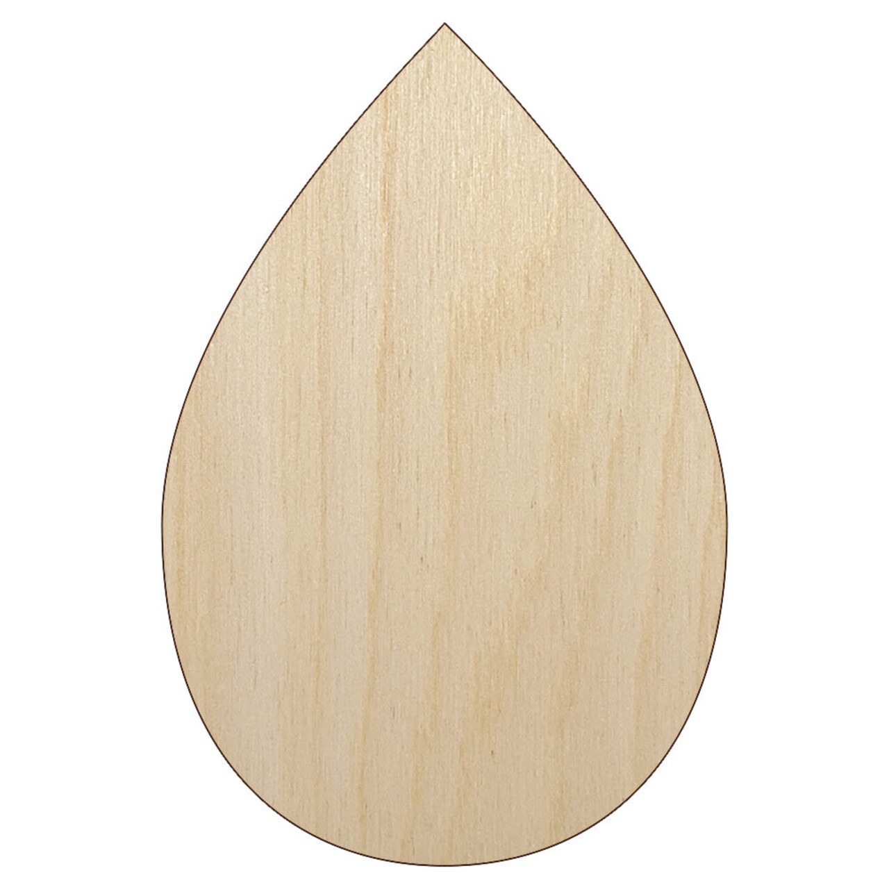 Raindrop Teardrop Water Unfinished Wood Shape Piece Cutout for DIY Craft Projects